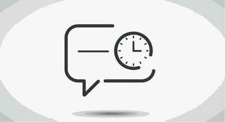 Fototapeta premium Time management concept represented by a clock inside a speech bubble.