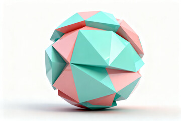 Geometric polyhedron with pastel colors