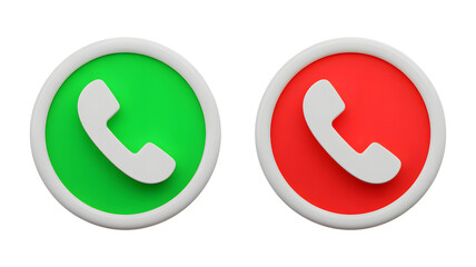 Answer or decline call options, accept or reject phone call with modern icons