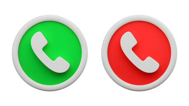 Answer or decline call options, accept or reject phone call with modern icons