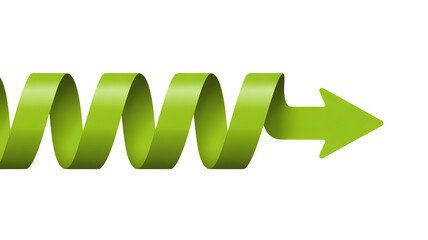 Dynamic green spiral arrow signifies progress and forward momentum