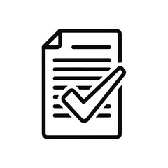 Simple Icon Representing Approved Document With Check Mark for Adobe Stock Upload
