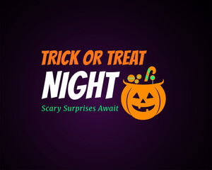 trick or treat night scary halloween event design