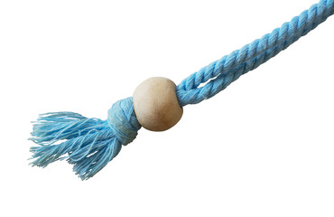 blue rope with knot isolated