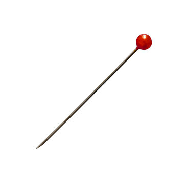 red straight pin needle isolated