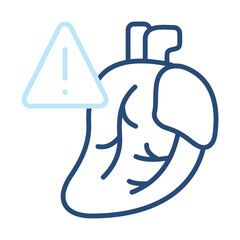 Heart Diseases Icon Color Outline Style. Vector Illustration Design