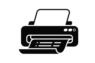 Minimalist black and white printer icon vector illustration scalable eps graphic design element vector