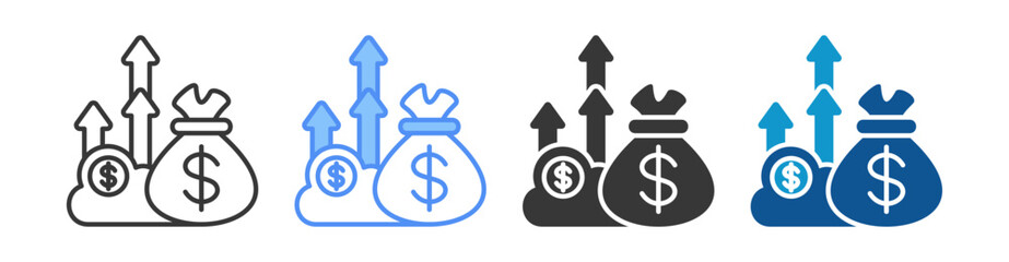 Revenue Icon Set Multiple Style Collection