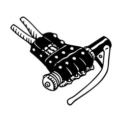 classic motorcycle grip and leather glove illustration