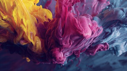 Vibrant abstract water drip composition artistic acrylic splash flowing colours dynamic environment viewpoint for stunning visual impact