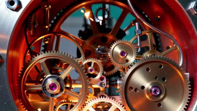 The Art of Time: Close-Up of Intricate Clockwork Mechanism