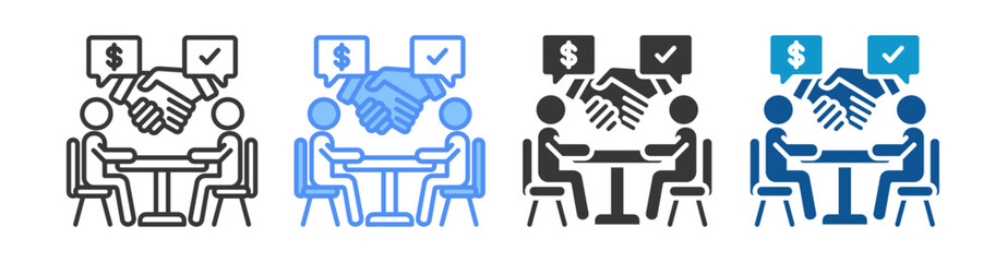Negotiation Icon Set Multiple Style Collection