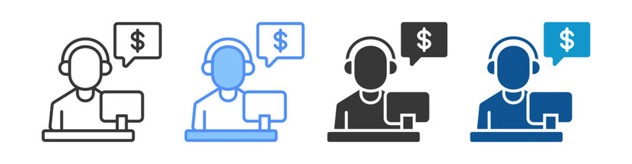 Customer Service Icon Set Multiple Style Collection