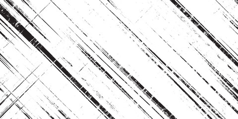 Distressed Black and White Diagonal Grunge Lines Abstract Vector Texture