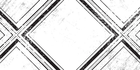 Distressed Black and White Geometric Diamond Pattern with Grunge Texture