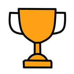 Trophy Success Achievement Icon Flat Color Vector for Business Reward Goal Leadership and Victory Design