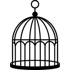 d golden cage with bird cage