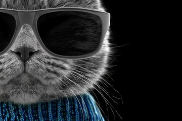 Cool Tabby Cat Shades and Sweater: Urban Chill Vibes