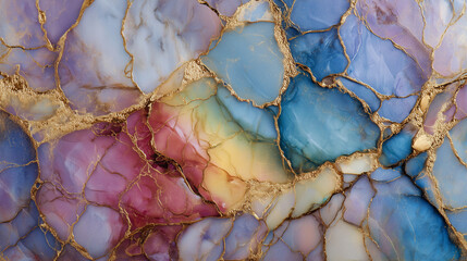 Multicolored Agate Slices with Iridescent Glow