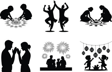 Traditional Diwali Celebration Vector Bundle