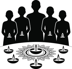 Traditional Diwali Celebration Vector Bundle