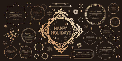 Antique Christmas Frame Collection &ndash; Elegant Holiday Border Design