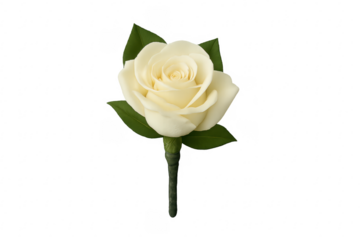 White rose boutonniere for wedding or formal event