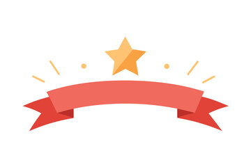 Festive Celebration Ribbon with Shining Star for Special Occasions and Achievements