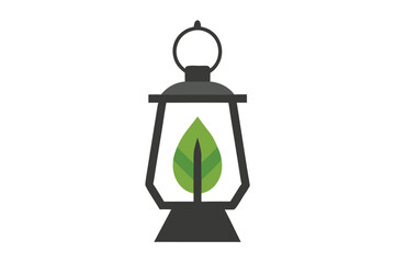 Green Leaf Lantern Symbol of Eco Friendly Energy and Sustainable Future