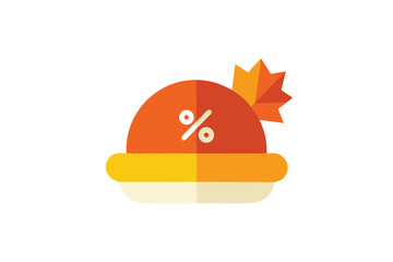 Discount Hat Illustration with Autumn Leaf Element for Fall Season Promotions