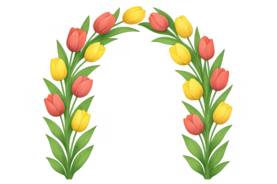 Tulip flower arch decorating spring wedding frame