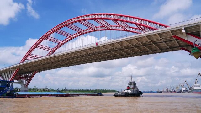 Hoang Van Thu bridge in Hai Phong, Vietnam in morning