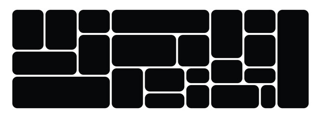 Bento grid photo collage template vector blank for design layout
