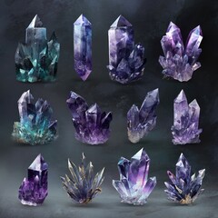 Dazzling crystals in vibrant hues and shapes.