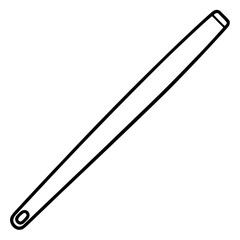 Outline of a stirring stick with hole end on transparent background