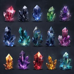 Vibrant and colorful crystal formations.