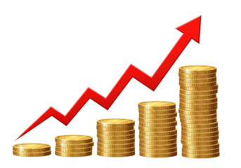 Red Tow Truck with Crane Isolated on White Background