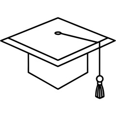 graduation cap icon on white background