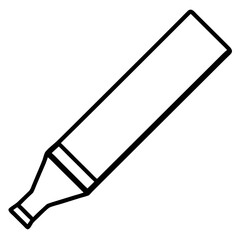 Illustration of a marker with a rectangular barrel and angled tip outline
