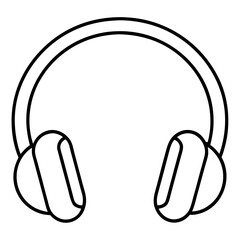 Illustration of black and white headphones with a double band outline design