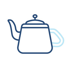 Teapot Icon Color Outline Style. Vector Illustration Design