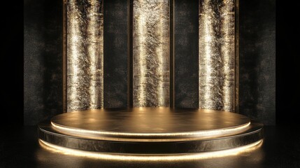 Luxury gold podium display