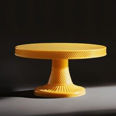 Mustard yellow cake stand, studio shot