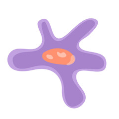 Fibroblast Vector Illustration. Vector illustration depicting human immune cells, including macrophages and mast cells, showcasing the biology of the immune system and monocyte types in immunology