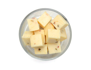 Piece of cheese isolated on a white background