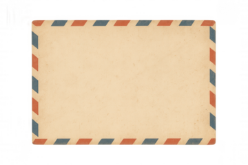 Vintage airmail envelope paper texture with blank copier space, retro mail communication concept