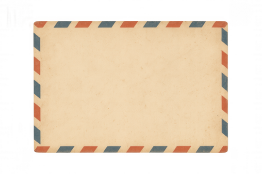 Vintage airmail envelope paper texture with blank copier space, retro mail communication concept