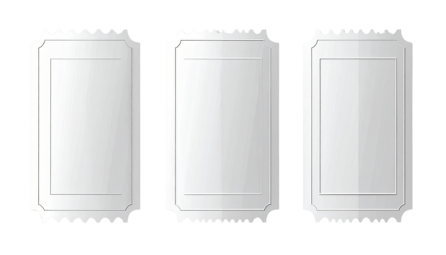 Airline boarding pass isolated on transparent background