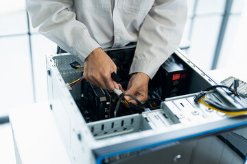 IT Engineer installing Hardware Equipment Development Facility Engineer  Maintenance computer Motherboard Electronic repair shop technology business