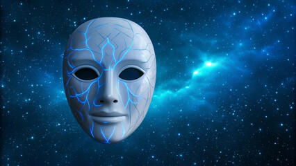 artificial intelligence face, futuristic human mask, digital ai concept, sci fi technology portrait, cyber intelligence background, humanoid robot face, neural network visualization, future technology